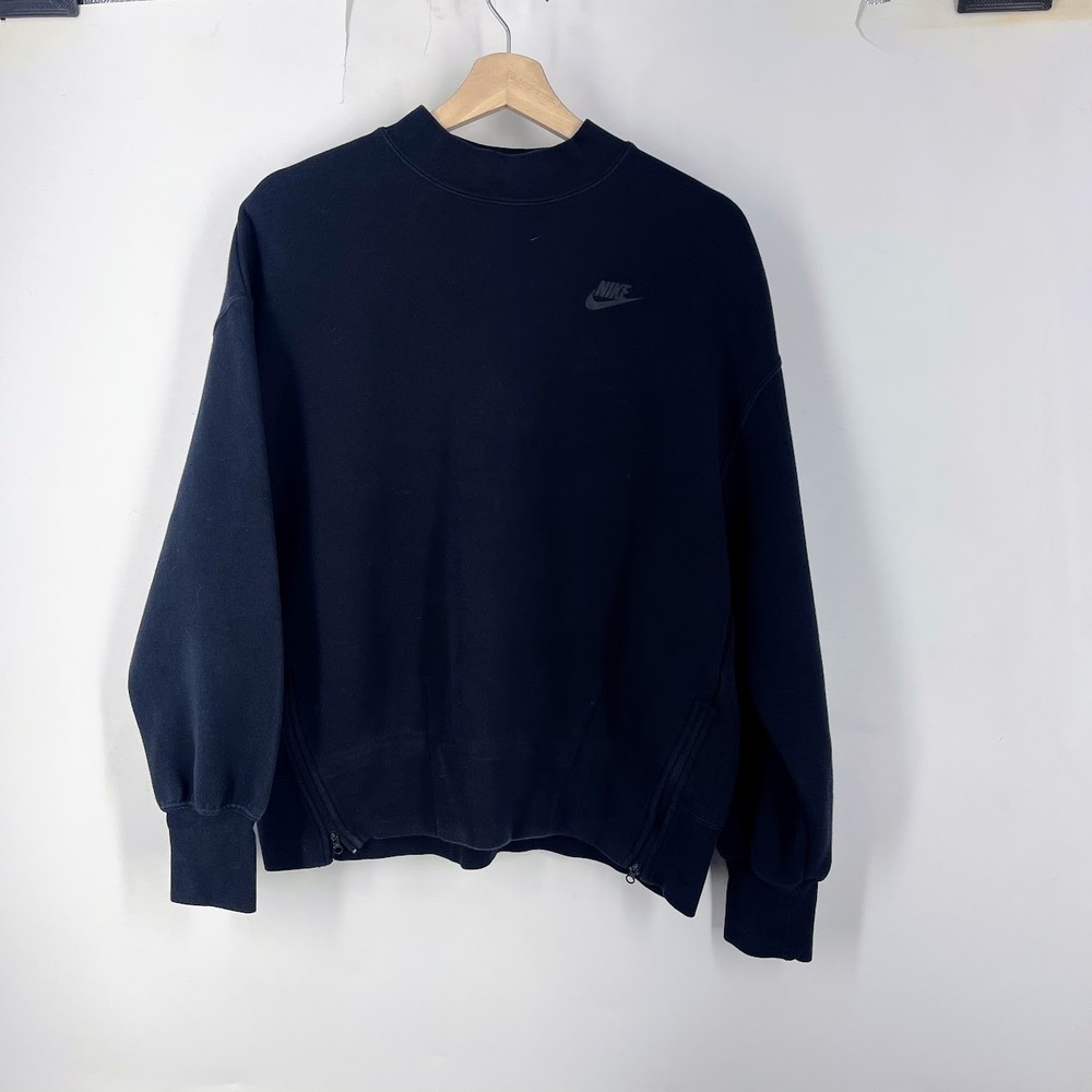 Nike Phoenix Fleece FV8041-010 Side Zip Pullover Long Sleeve Sweatshirt Size M